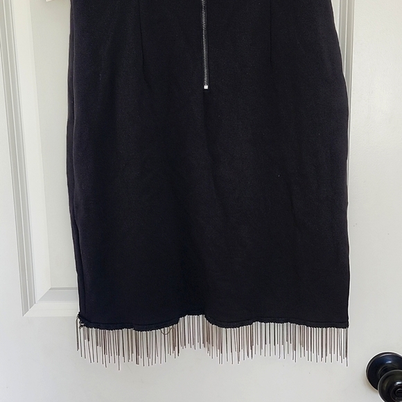 FRENCH CONNECTION Black Sleeveless Chain Detail Bodycon Dress, Size 10 - Picture 10 of 15